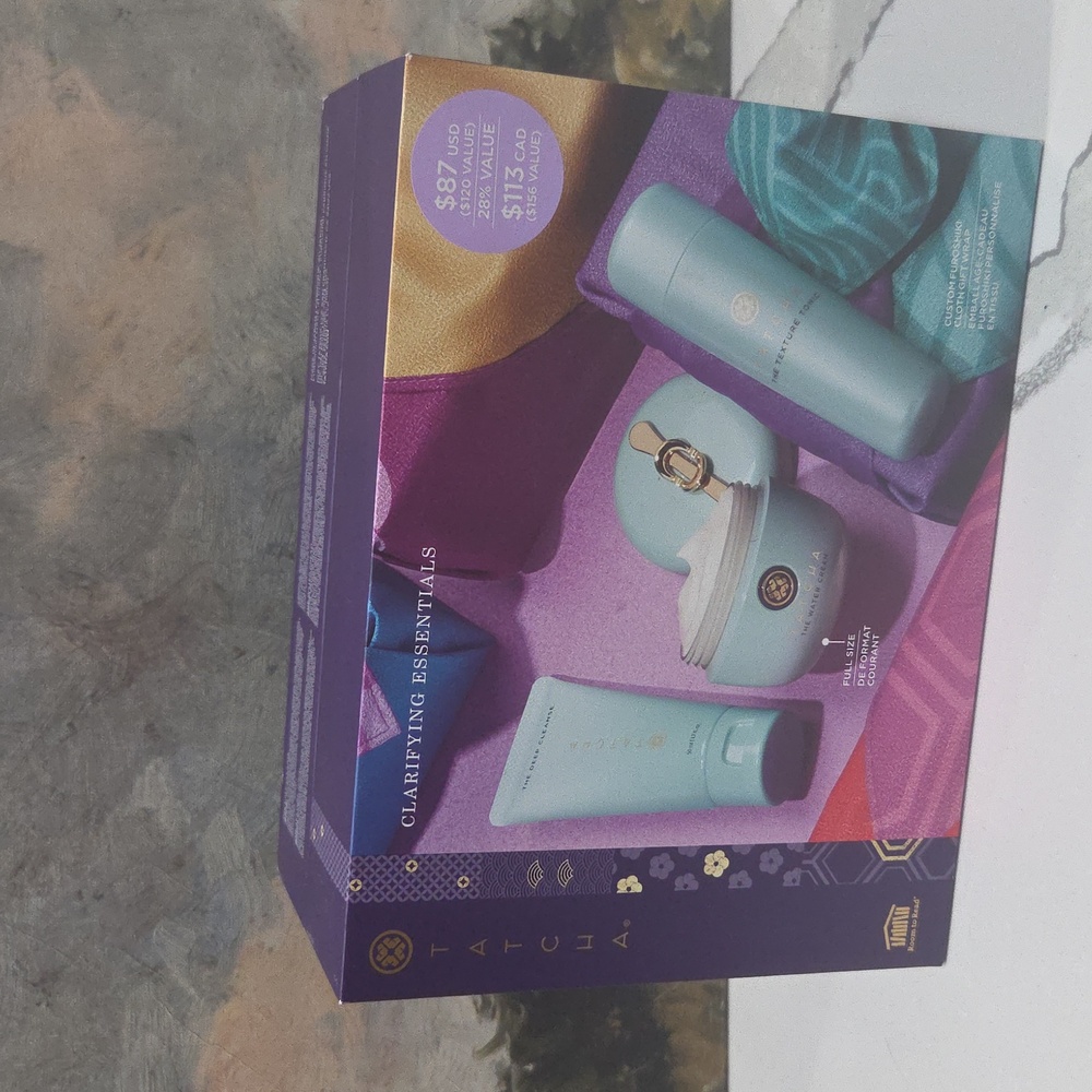 Tatcha Skincare Clarifying Essentials Set BUNDLE NIB W/ fullsize Watercream 50ml